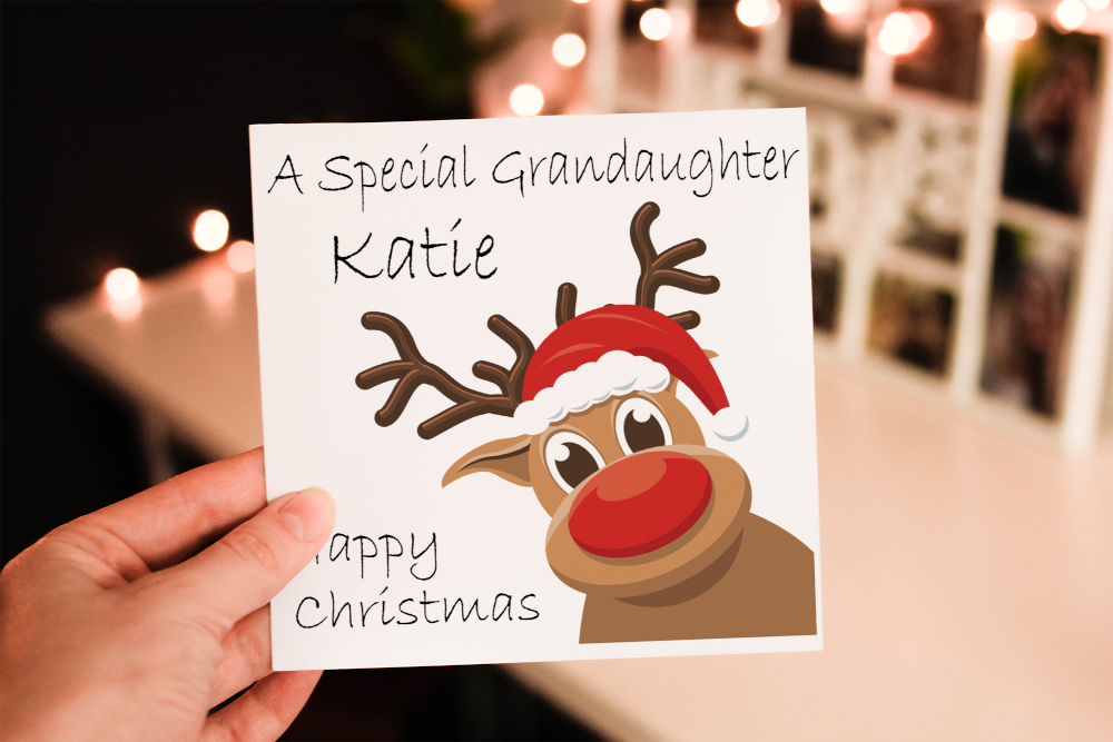 Special Granddaughter Rudolf Christmas Card, Granddaughter Card - Click Image to Close